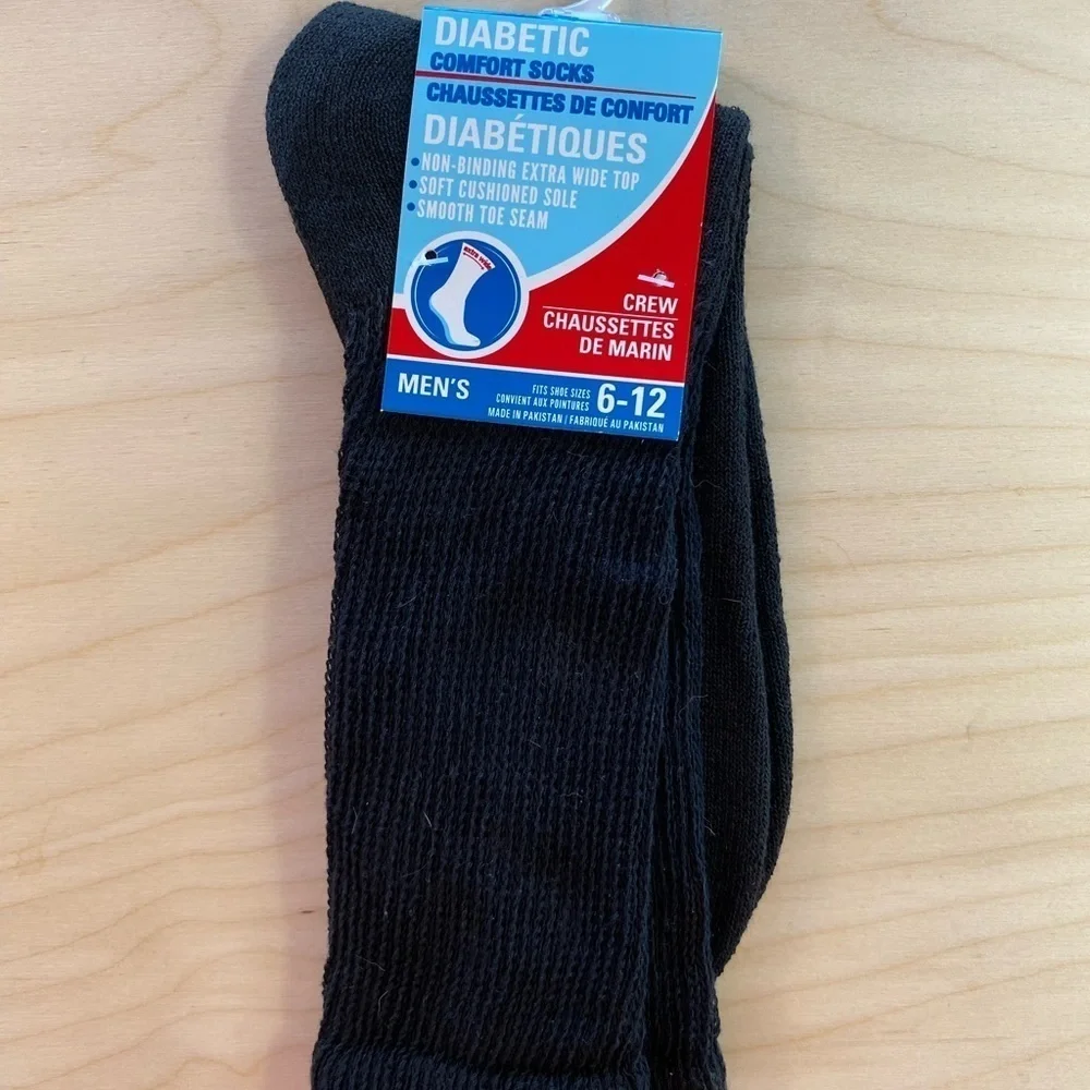 Men’s Diabetic Comfort Socks One Pair 6-12. (DX)